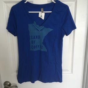 V-neck Minnesota Caribou coffee shirt